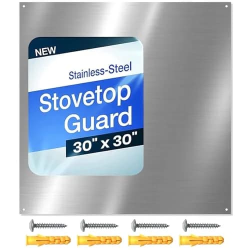 CALPALMY 30" x 30" Metal Backsplash Panel | Heat-Resistant Stove Splatter Guard for Cooking Range thumbnail 1
