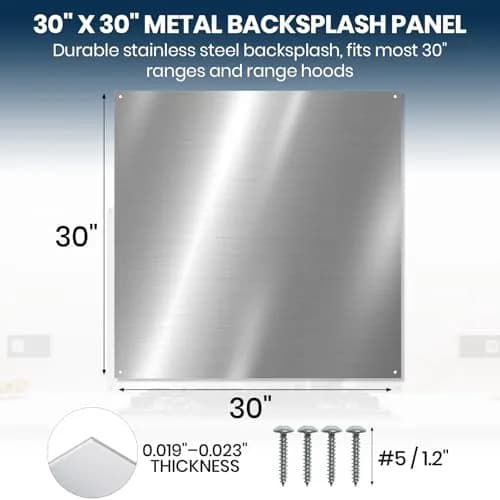 CALPALMY 30" x 30" Metal Backsplash Panel | Heat-Resistant Stove Splatter Guard for Cooking Range thumbnail 2