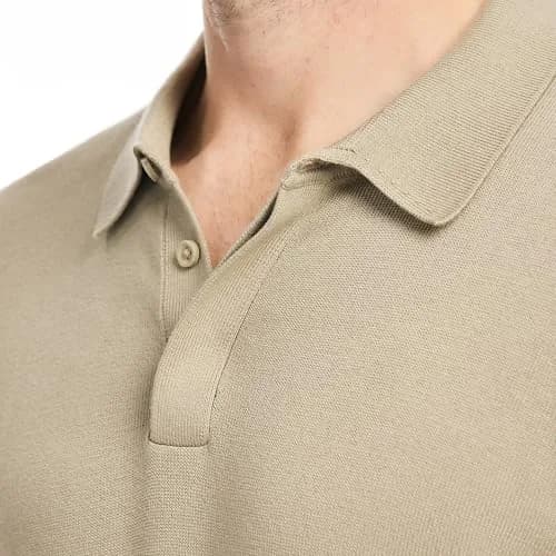 SAKS FIFTH AVENUE Men's Short Sleeve Rib Knit Sweater Polo | Premium Cotton Blend Knit Top, Classic-Fit & Richly Detailed (70-120c) thumbnail 2