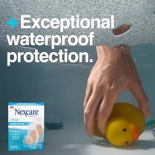 Nexcare Waterproof Clear Bandages Assorted Sizes 200 Count (100 Count Pack of 2) | 360 Degree Seal for Water, Dirt, Germ Protection thumbnail 9