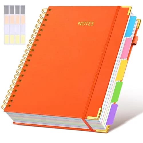 dilitego Hardcover Spiral Notebook 8.5"x11" (300 Pages, Orange) | Acid-Free Paper for Smooth Writing — Orange / 8.5"x11"