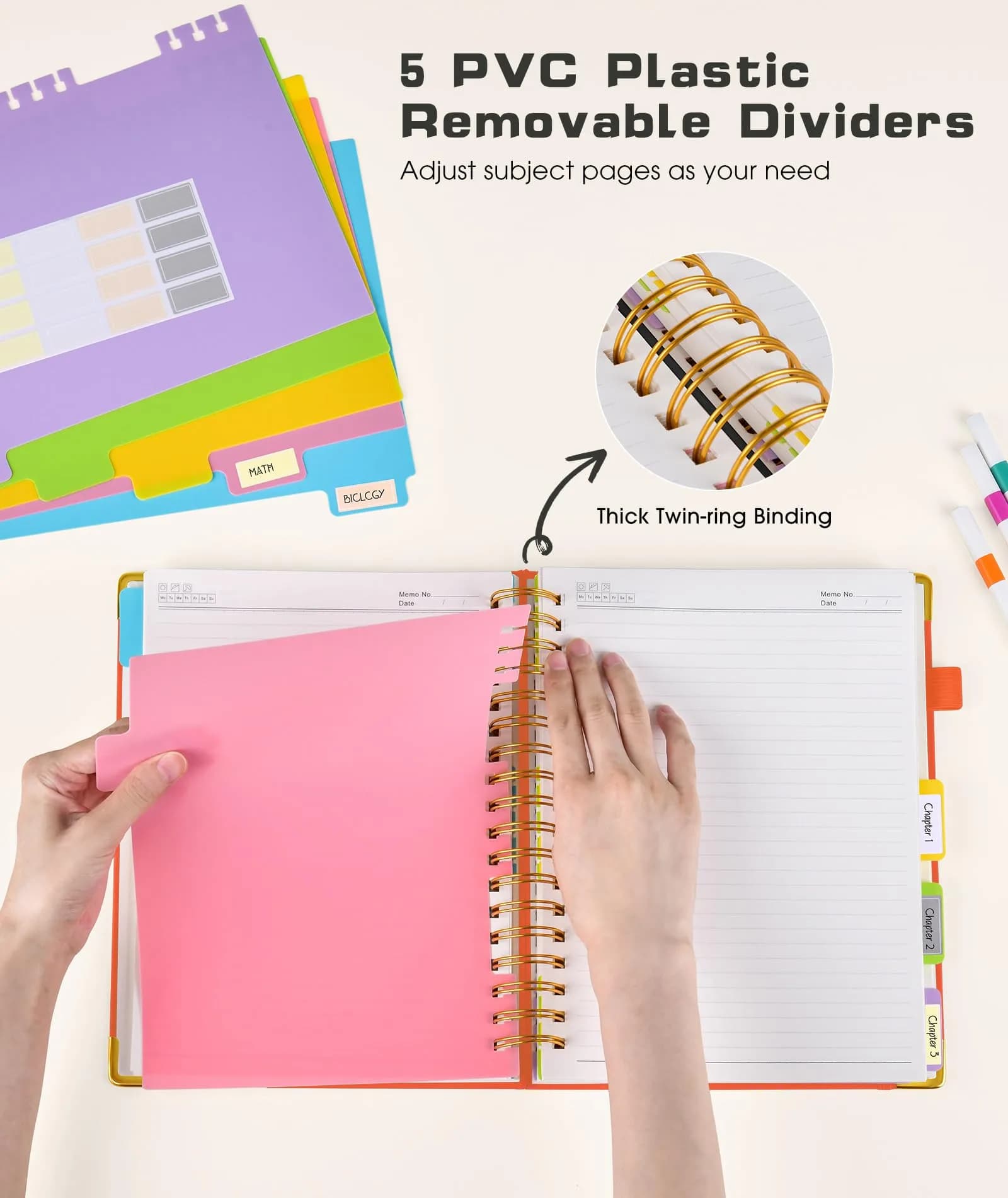 dilitego Hardcover Spiral Notebook 8.5"x11" (300 Pages, Orange) | Acid-Free Paper for Smooth Writing thumbnail 3