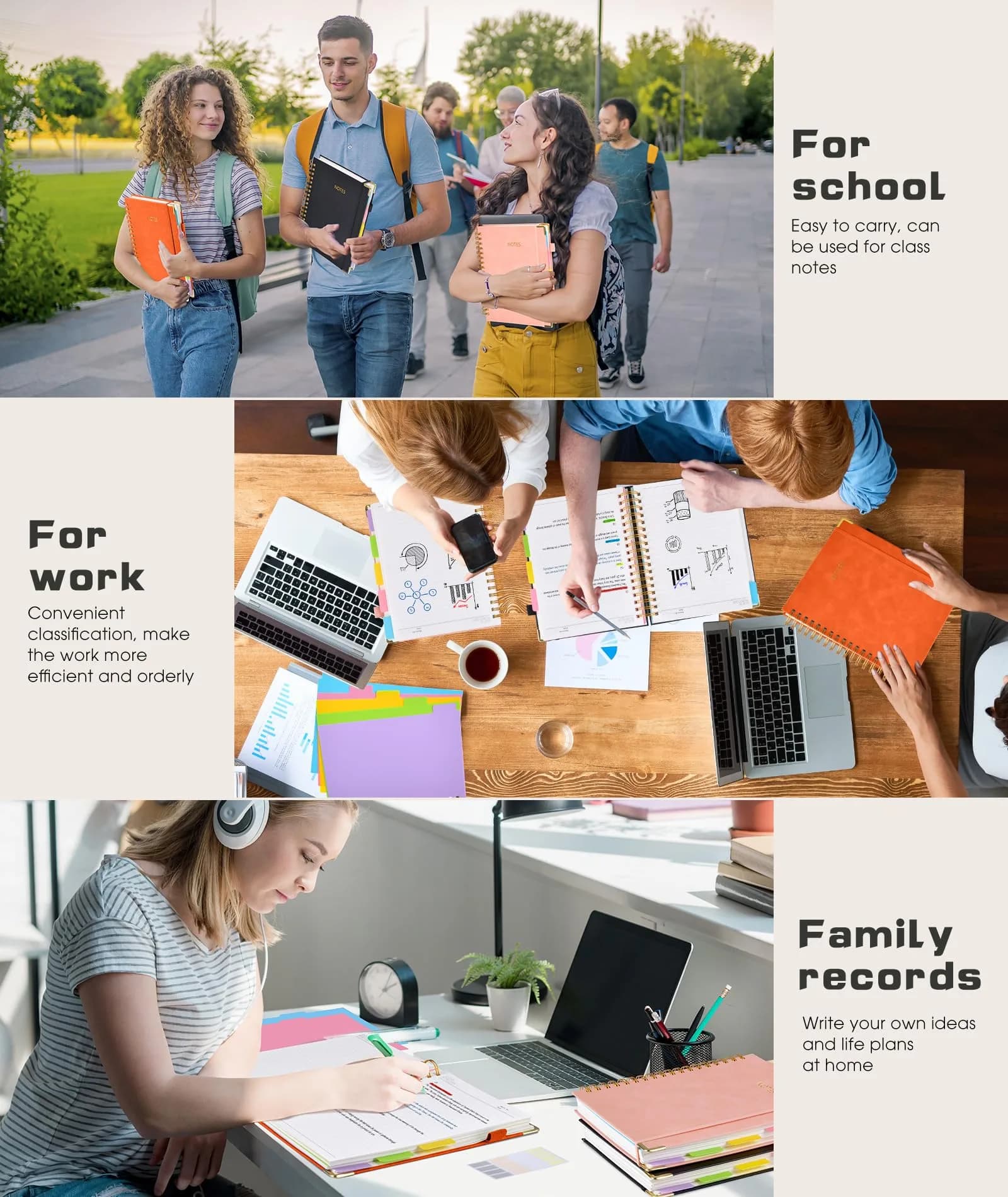 dilitego Hardcover Spiral Notebook 8.5"x11" (300 Pages, Orange) | Acid-Free Paper for Smooth Writing thumbnail 6
