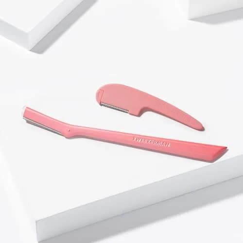 Tweezerman Prep & Plane Facial Razor Set Tea Rose | Exfoliate & Remove Peach Fuzz thumbnail 4