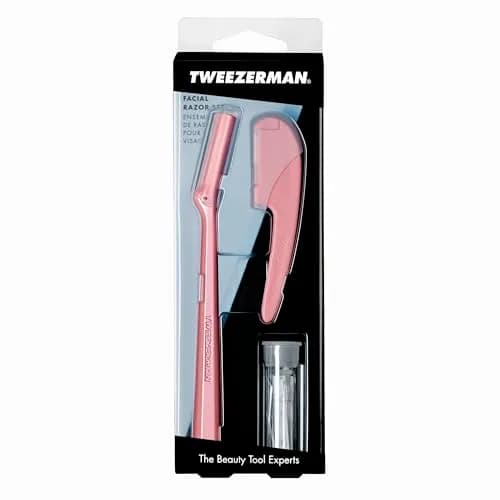 Tweezerman Prep & Plane Facial Razor Set Tea Rose | Exfoliate & Remove Peach Fuzz thumbnail 5