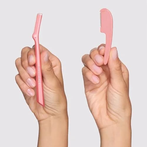 Tweezerman Prep & Plane Facial Razor Set Tea Rose | Exfoliate & Remove Peach Fuzz thumbnail 3
