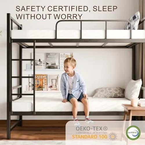 PrettSun Twin Mattress 5 Inch Medium Firm Cooling Gel Foam Fiberglass-Free Support thumbnail 5