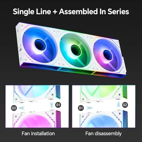 Thermalright TL-M12QW-S X3 White 120mm ARGB Case Fans 3-Pack | 2000RPM PWM Airflow thumbnail 3