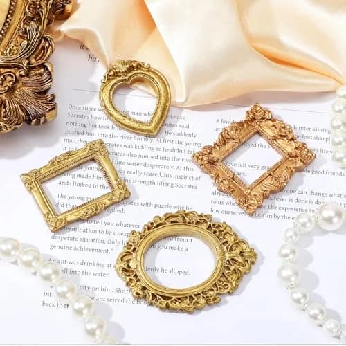 Ymapinc 12 Pcs Small Vintage Gold Picture Frames | Mini Wall & Tabletop Decor thumbnail 5