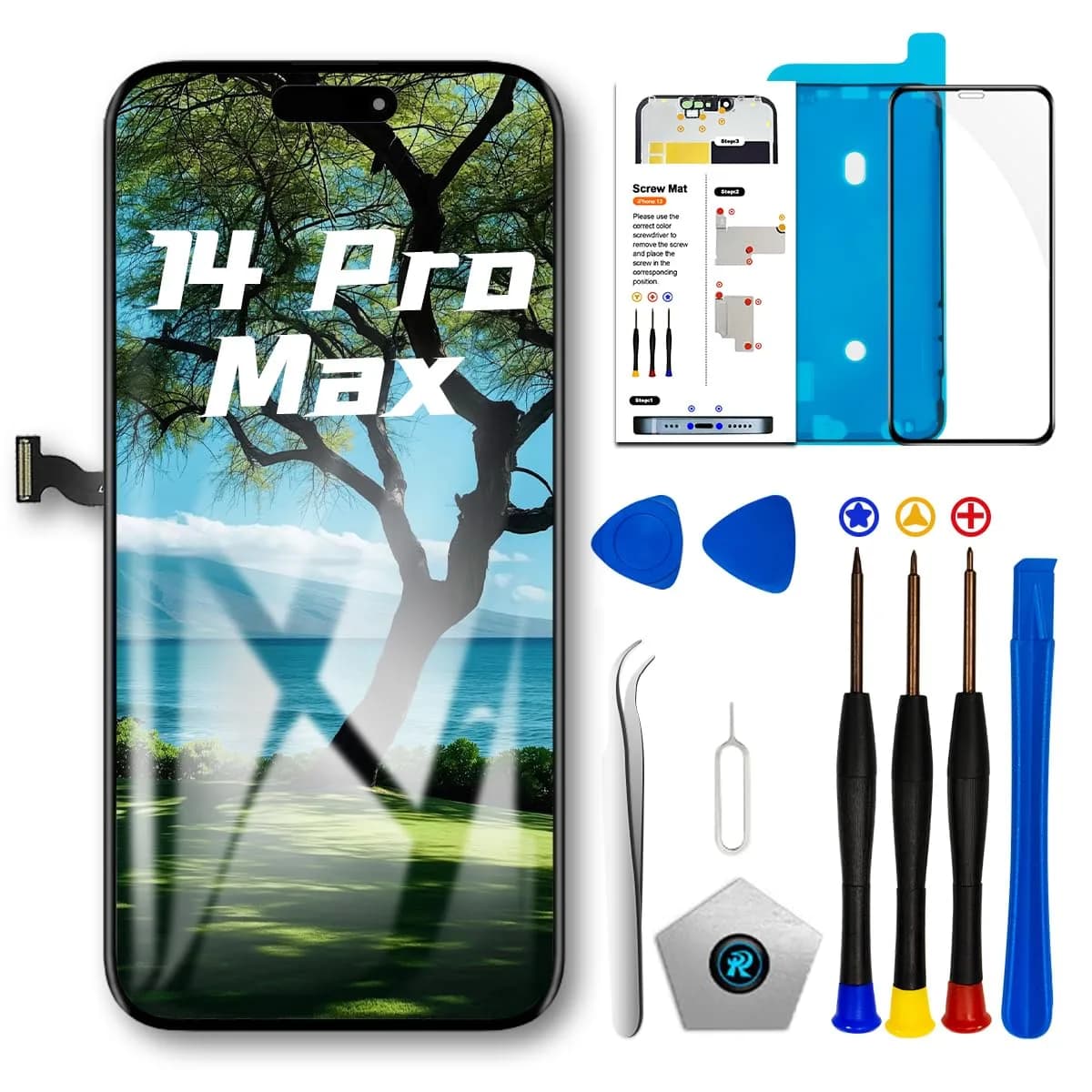 SIMDOG iPhone 14 Pro Max Screen Replacement Kit 6.7" Full HD | Compatible with A2651, A2893, A2896, A2895, A2894 — for iphone 14 Pro Max LCD