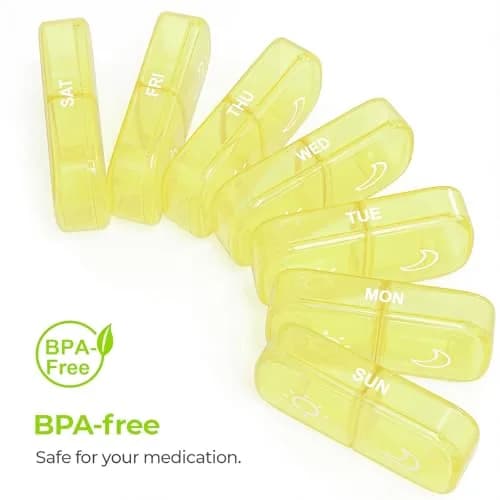 AUVON Weekly Pill Organizer 2 Times a Day, 14 Compartments | BPA-Free, Portable for Travel thumbnail 7