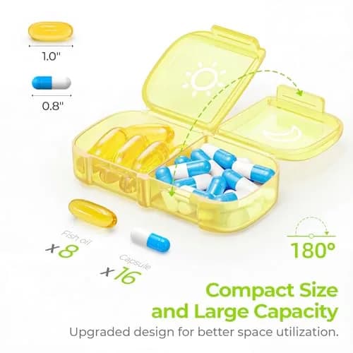 AUVON Weekly Pill Organizer 2 Times a Day, 14 Compartments | BPA-Free, Portable for Travel thumbnail 2