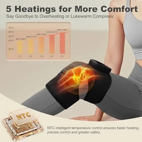 KingPavonini Knee Massager with Heat and Vibration | 4000mAh Battery, 2.17" W x 12.2" H x 7.09" L thumbnail 3