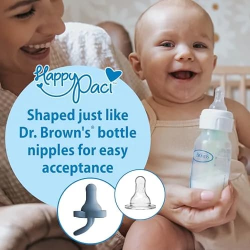 Dr. Brown's HappyPaci Silicone Pacifier 0-6m | Soft, Breathable, Bottle-Nipple Shape thumbnail 2