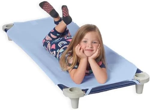 ROLLEE POLLEE Blue Microfiber Cot Sheets 71cm x 107cm (23" x 42") 6-Pack | Soft & Durable Daycare Bedding thumbnail 4