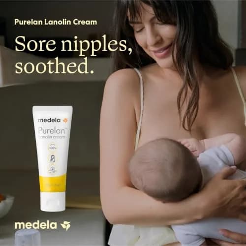 Medela Purelan Lanolin Nipple Cream 74g (2.6 Fl Oz) | Soothes Sore Nipples, Baby Safe, USA Import thumbnail 2