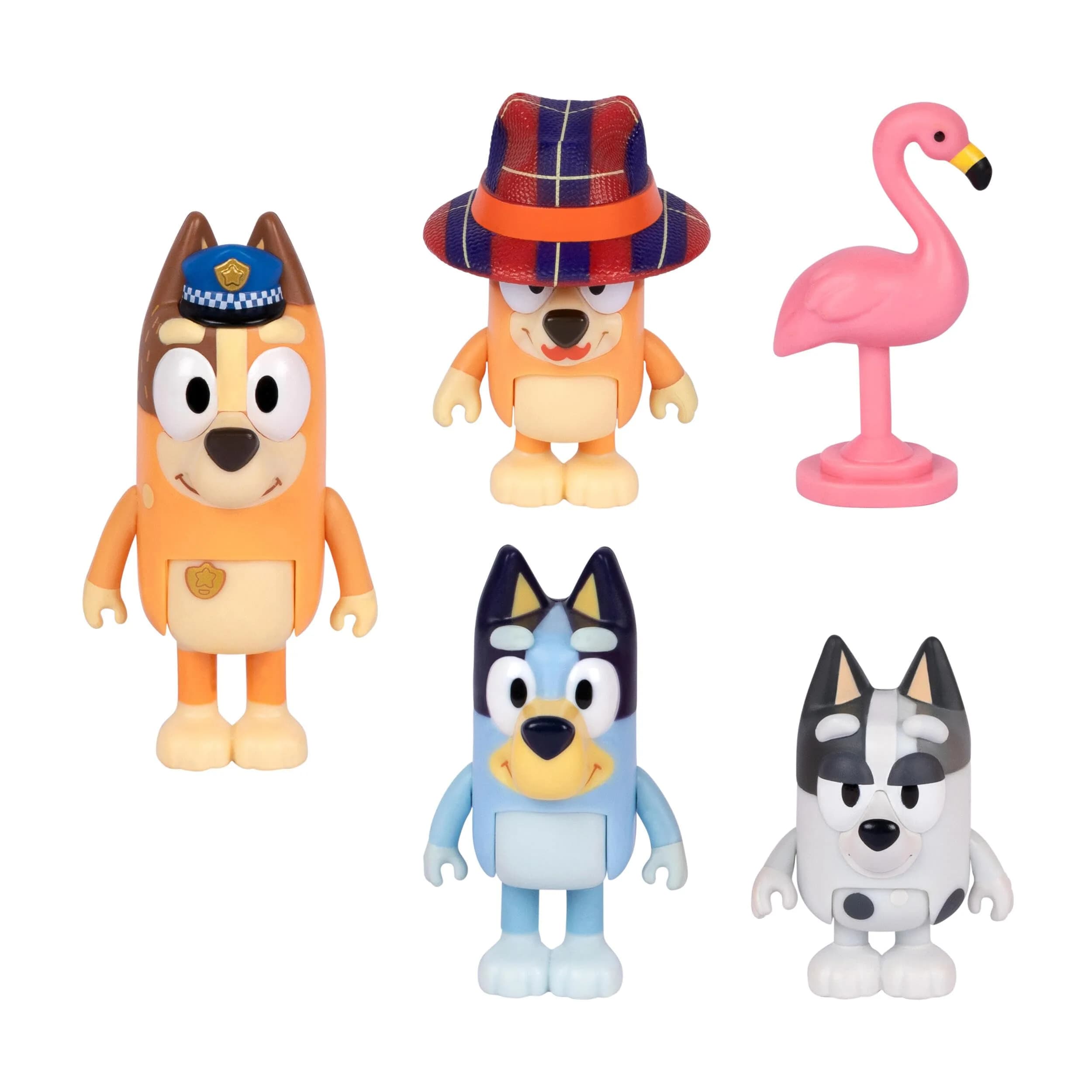 Bluey The Sleepover Figure 4-Pack with Flamingo Accessory | Kids Toys Ages 3+