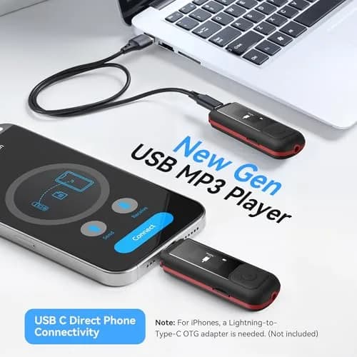 AGPTEK A55PL MP3 Player 64GB (2.5 oz) | Swappable AAA Battery, Type-C & USB thumbnail 2