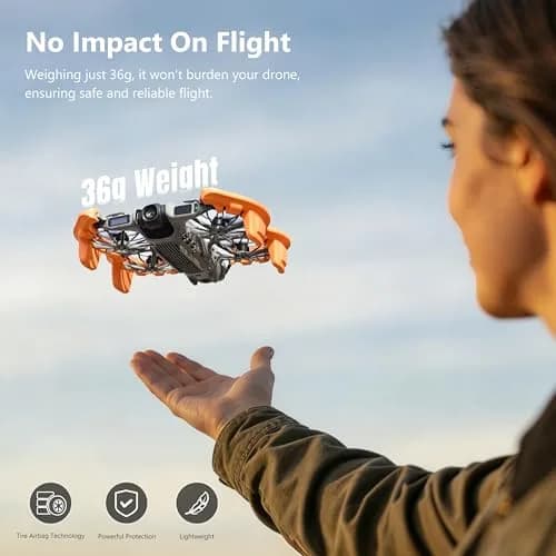 STARTRC Propeller Guard for DJI Neo 2, Orange, 36g (1.27 oz) | Shock-Absorbing EVA Foam thumbnail 5