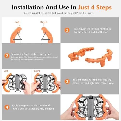 STARTRC Propeller Guard for DJI Neo 2, Orange, 36g (1.27 oz) | Shock-Absorbing EVA Foam thumbnail 6