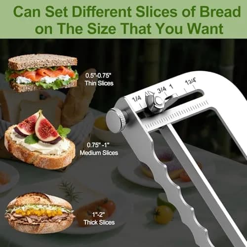 Solldgt Bread Slicer 9" Adjustable Stainless Steel | Perfect for Homemade Bread & Artisan Loaves thumbnail 4
