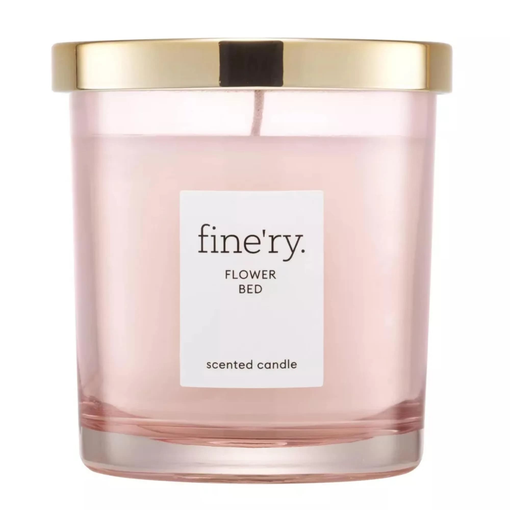 Fine'ry Flower Bed Scented Soy Candle & Cotton Wick 7oz | Peony, Green Apple, Bamboo Leaf - main product image