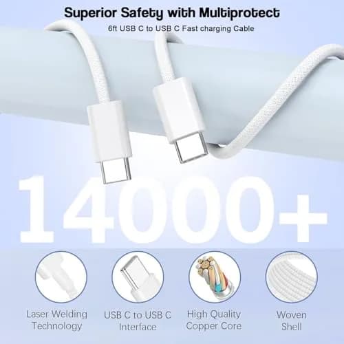 Dazana 40W Multiport Fast Charger for iPhone 17/16/15 | 4 Ports, PD 40W, Type C & A, Compact thumbnail 3