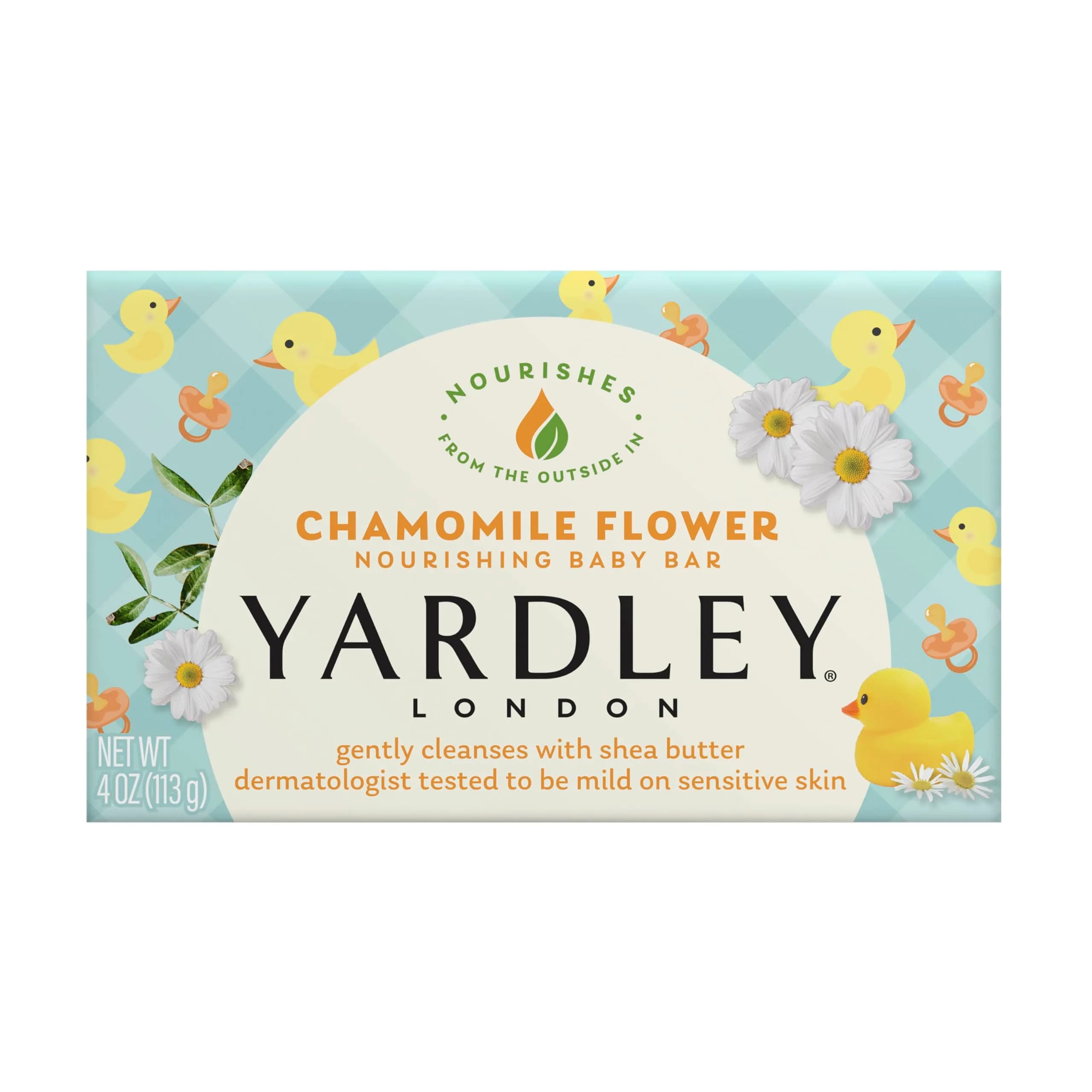 Yardley London Moisturizing Bath Bar Soap for Sensitive Skin, Chamomile Flower 113g (4 Oz) | Gentle Plant-Based Ingredients