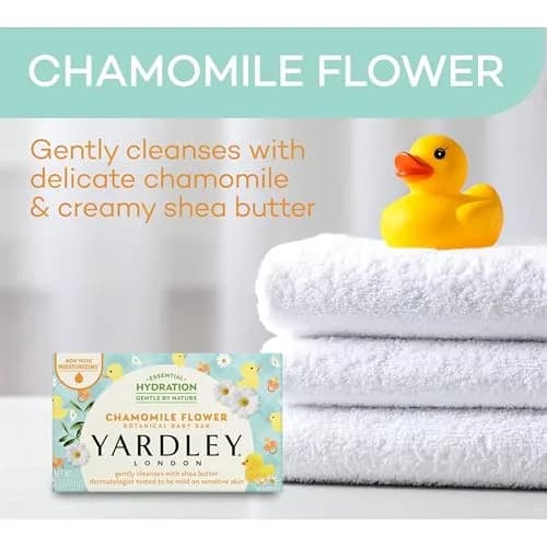 Yardley London Moisturizing Bath Bar Soap for Sensitive Skin, Chamomile Flower 113g (4 Oz) | Gentle Plant-Based Ingredients thumbnail 3