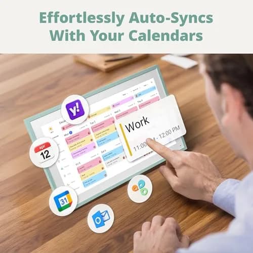 Dragon Touch 15.6 inch Digital Calendar & Chore Chart | Touchscreen Family Planner, Digital Picture Frame in Green thumbnail 2