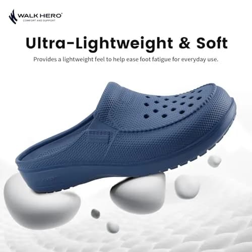 WALK·HERO COMFORT AND SUPPORT Garden Clogs for Men with Arch Support, Cushion Footbed | Lightweight, Slip-Resistant, Wide Toe thumbnail 2