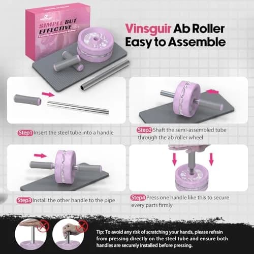 VINSGUIR Ab Roller Wheel for Home Gym with Knee Pad | Core & Abs Workout Equipment thumbnail 8