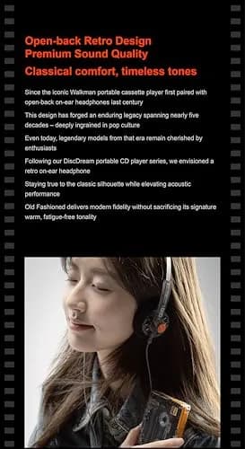 Moondrop Old Fashioned 40mm On-Ear Headphones with 0.78mm 2pin Cable (3.5mm Jack) | Open-Back Retro Design thumbnail 8