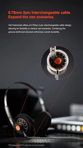 Moondrop Old Fashioned 40mm On-Ear Headphones with 0.78mm 2pin Cable (3.5mm Jack) | Open-Back Retro Design thumbnail 10