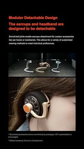 Moondrop Old Fashioned 40mm On-Ear Headphones with 0.78mm 2pin Cable (3.5mm Jack) | Open-Back Retro Design thumbnail 11