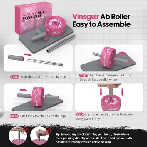 VINSGUIR Ab Roller Wheel for Home Gym, Abs & Core Strength Workout with Knee Pad Set | Portable, Durable & Supportive thumbnail 8