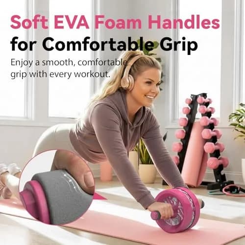 VINSGUIR Ab Roller Wheel for Home Gym, Abs & Core Strength Workout with Knee Pad Set | Portable, Durable & Supportive thumbnail 3