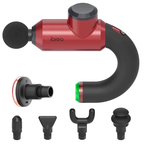 ibreo Surge Pro Deep Tissue Massage Gun with Heat | 12mm Amplitude, 4 Speeds, 6 Heads for Pain Relief thumbnail 1