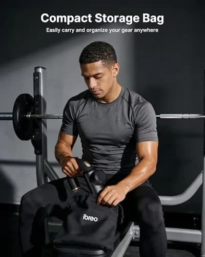 ibreo Surge Pro Deep Tissue Massage Gun with Heat | 12mm Amplitude, 4 Speeds, 6 Heads for Pain Relief thumbnail 7