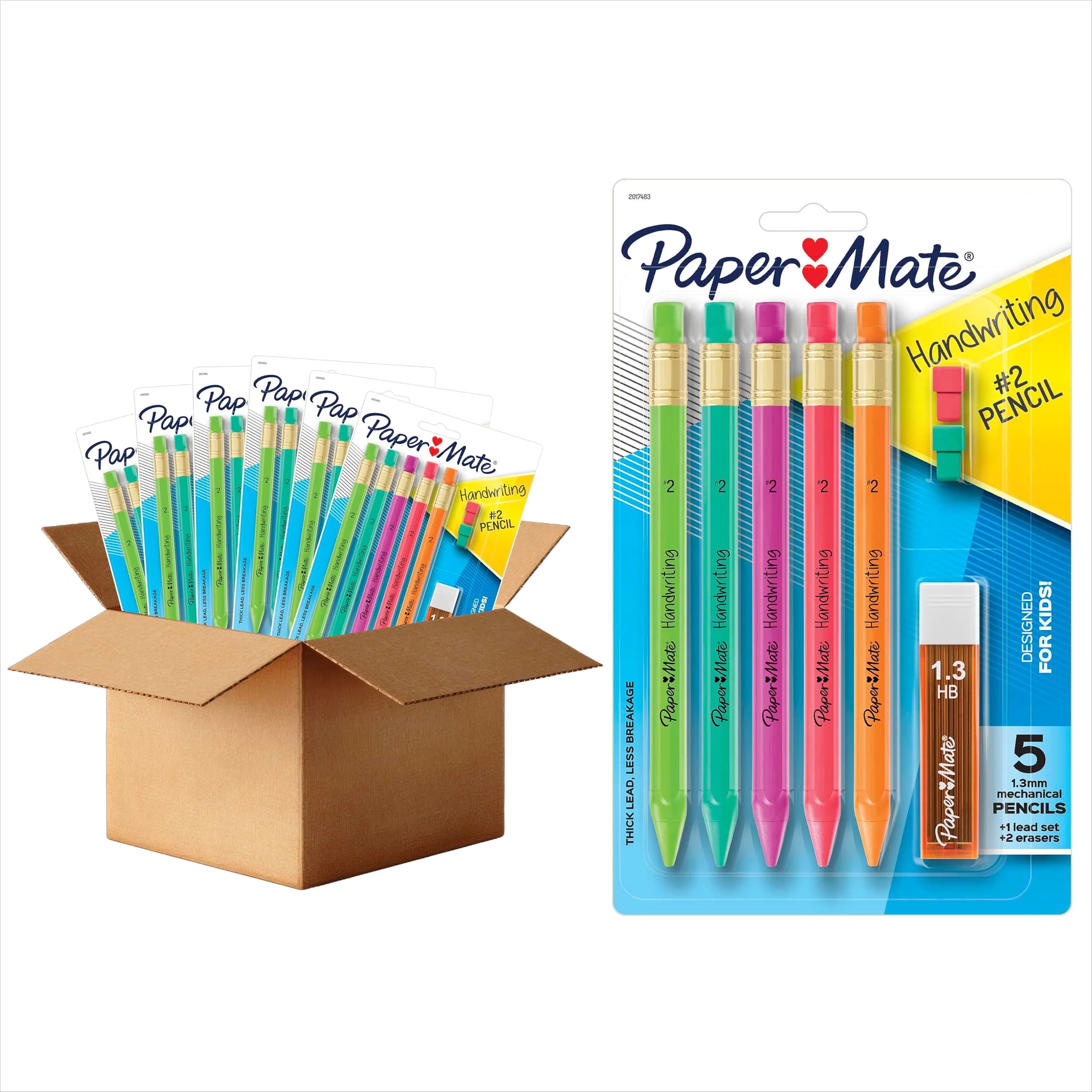 Paper Mate Handwriting Triangular Mechanical Pencils 1.3mm (30 Count) | Teacher Supplies for Learning to Write