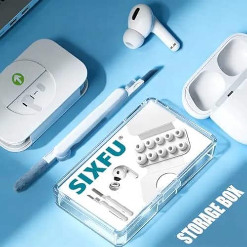 SIXFU Ear Tip Replacement for AirPod Pro & Pro 2 | 4 Sizes, Noise Reduction, Dust Guard, Portable Kit (White) thumbnail 7