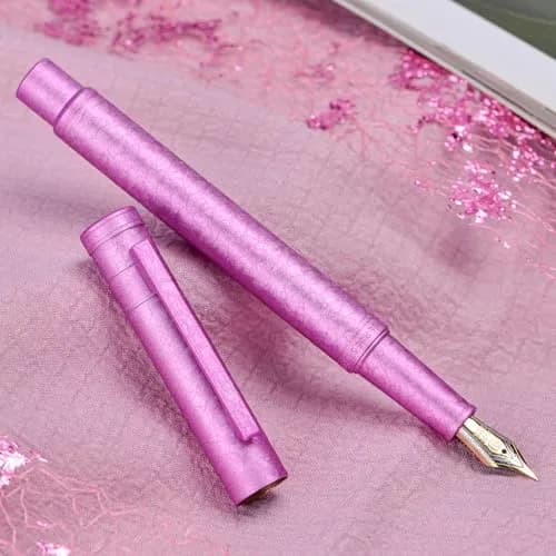 Asvine 1851 Forest Fountain Pen Pink Ice Flowers Bent Nib 13.8cm (5.43 in) | Classic Design with Converter and Metal Pen Case thumbnail 3