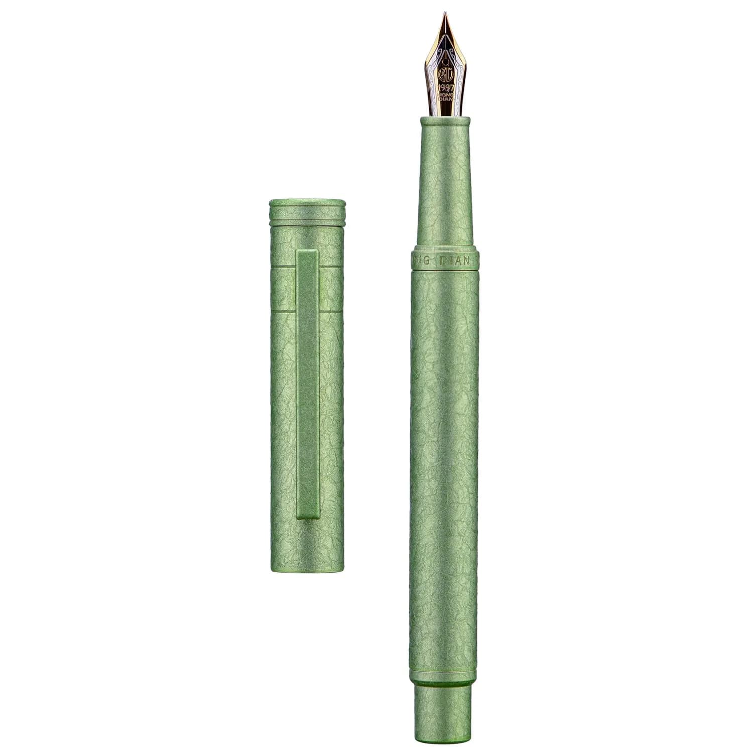 Asvine Hongdian 1851 Applegreen Ice Flower Fountain Pen with Bent Point Nib - Smooth Writing