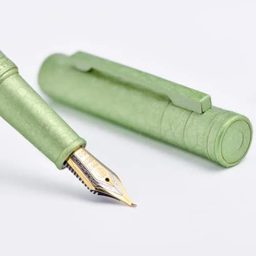 Asvine Hongdian 1851 Applegreen Ice Flower Fountain Pen with Bent Point Nib - Smooth Writing thumbnail 4