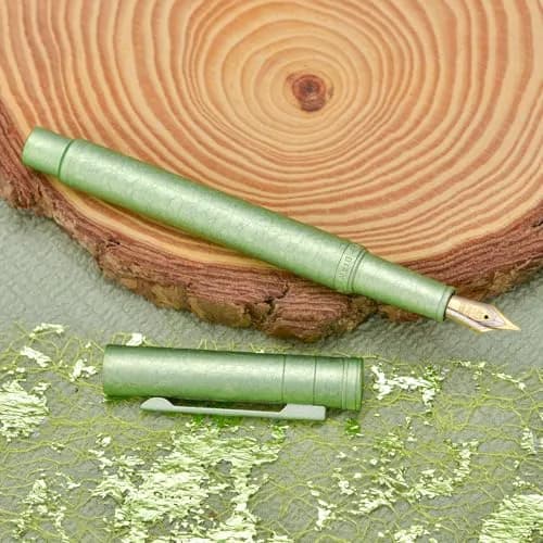 Asvine Hongdian 1851 Forest Fountain Pen Applegreen Ice Flowers Fine Nib 13.8cm (5.43in) | Classic Design with Converter and Metal Pen Case thumbnail 8