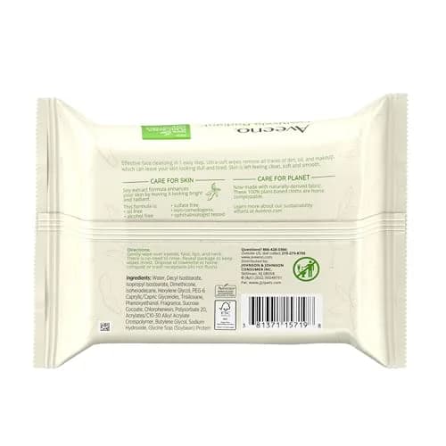 Aveeno Positively Radiant Makeup Remover Wipes, 25 Count | Brightening, Gentle & Hypoallergenic thumbnail 7
