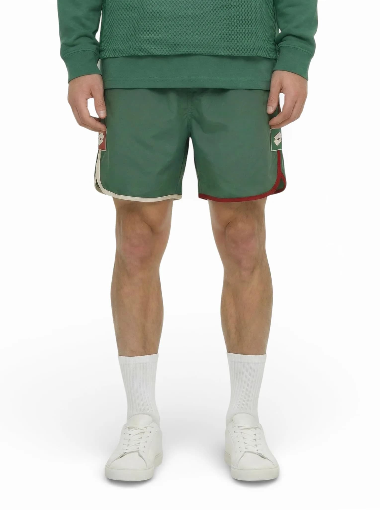 LOTTO Shorts for Men – 4-Way Stretch, Moisture-Wicking, Adjustable Fit, Pine Green, Large