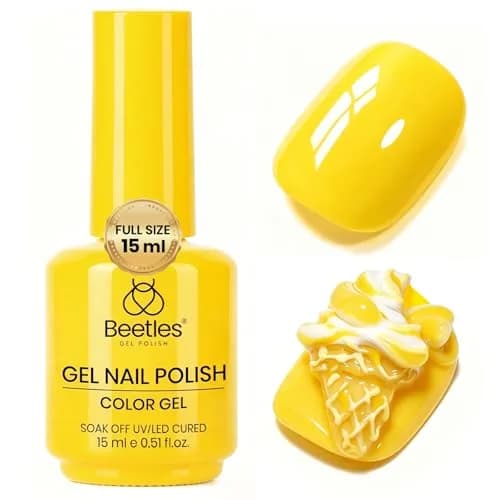 Beetles Gel Nail Polish Mango Gelato 15ml (0.51 Fl Oz) | Professional UV/LED Cure Yellow Gel thumbnail 1