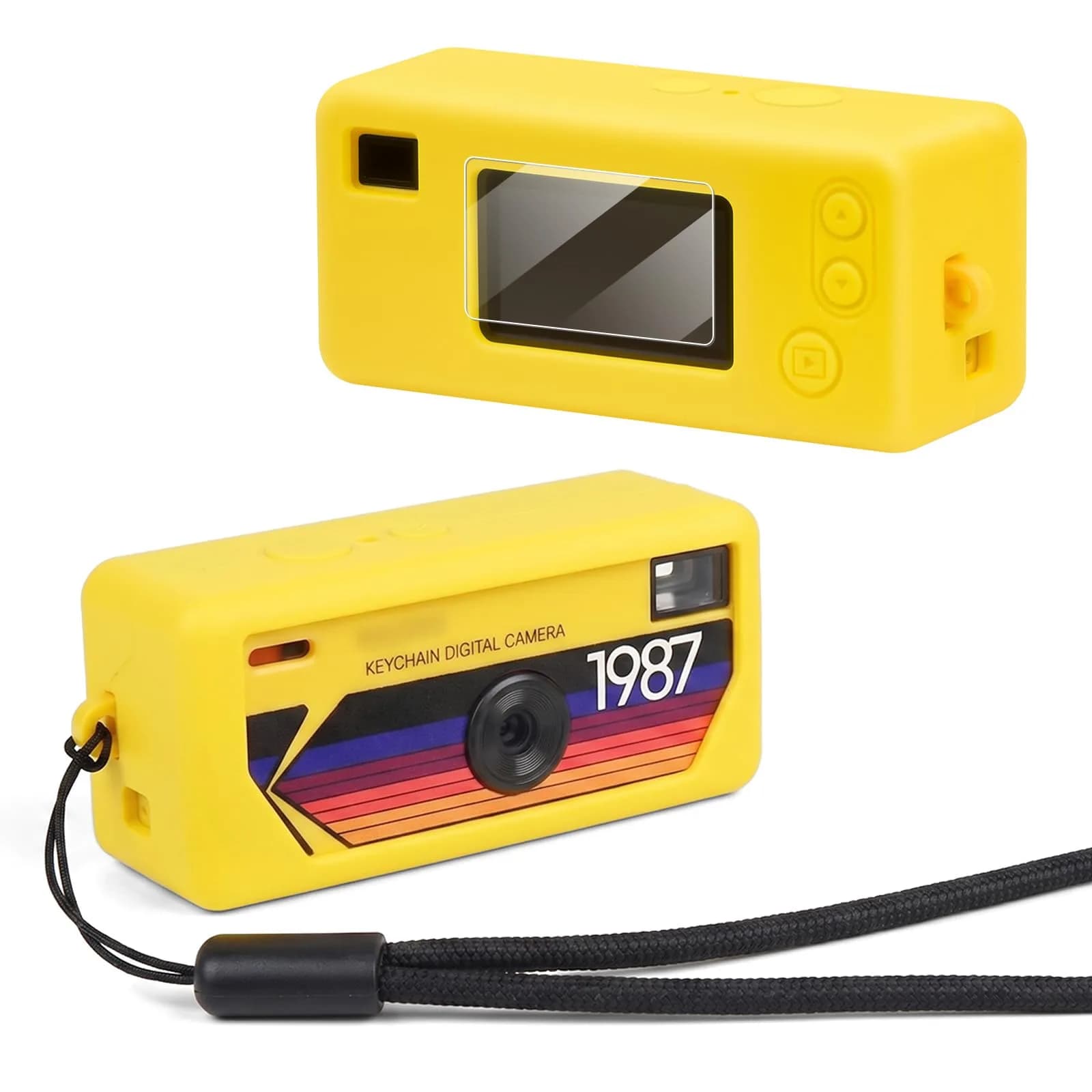 PAIYULE Silicone Case for Kodak CHARMERA Keychain Mini Digicam | Yellow, 2.4cm (0.94in) x 4.6cm (1.81in) x 6.7cm (2.64in)