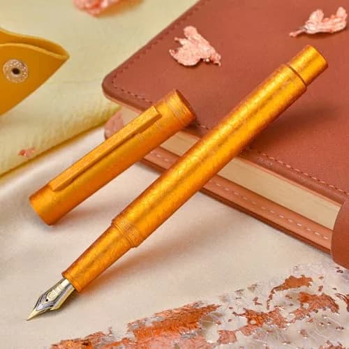 Asvine Hongdian 1851 Fountain Pen - Golden Ice Flower, Long Knife Point Nib for Smooth Writing thumbnail 3